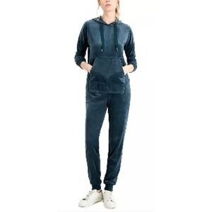 Alfani Intimates Womens Velour Hoodie and Jogger Lounge Set Deep Green M
